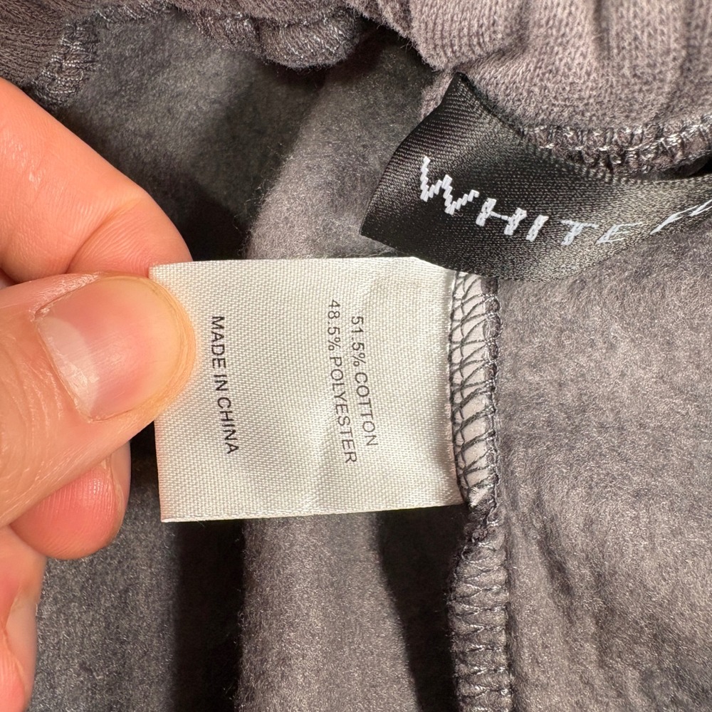 White Fox Sweatpants Womens Size S Grey Vol.3 Logo Joggers Pockets Fleece - Picture 7 of 10